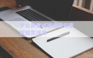 羅山縣寶城建設(shè)投資債權(quán)拍賣(mài)項(xiàng)目
